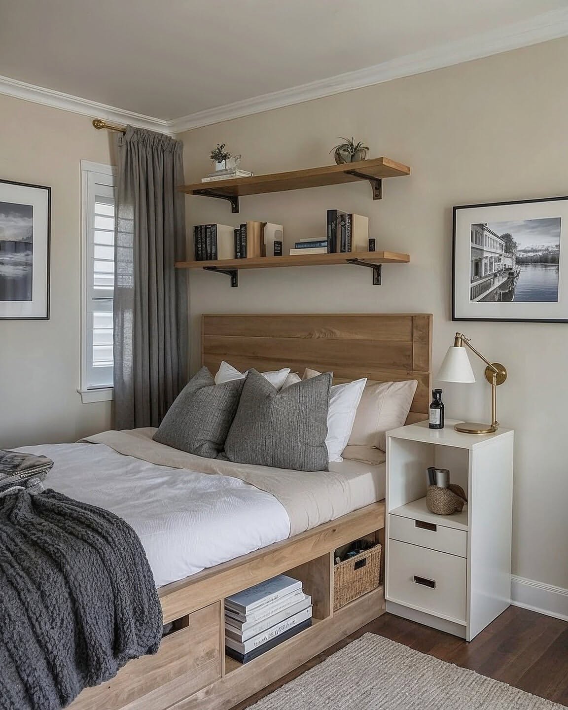 01-reclaimed-oak-storage-bed-with-library-shelves