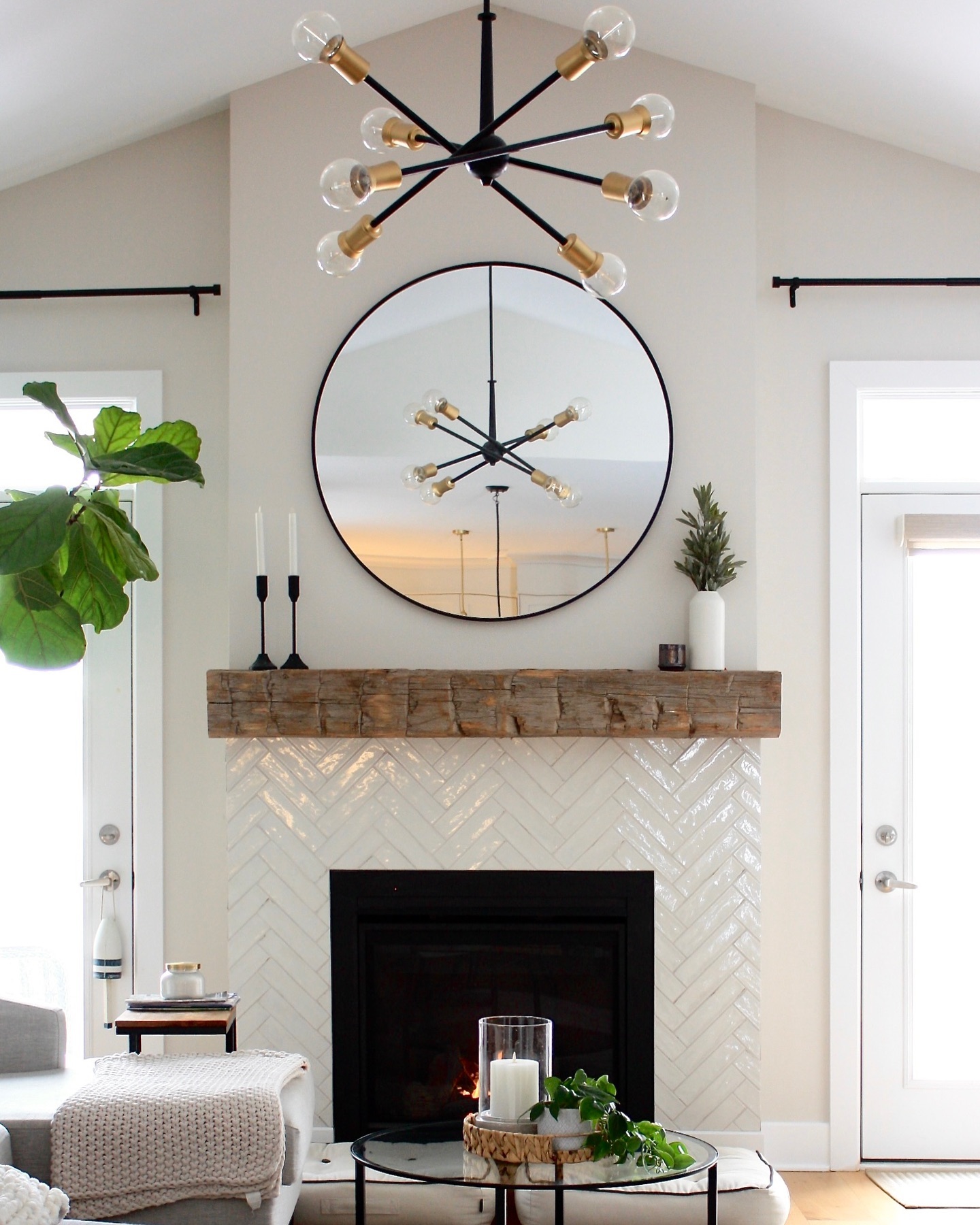 02-fireplace-tile-ideas-white-herringbone-reclaimed-beam