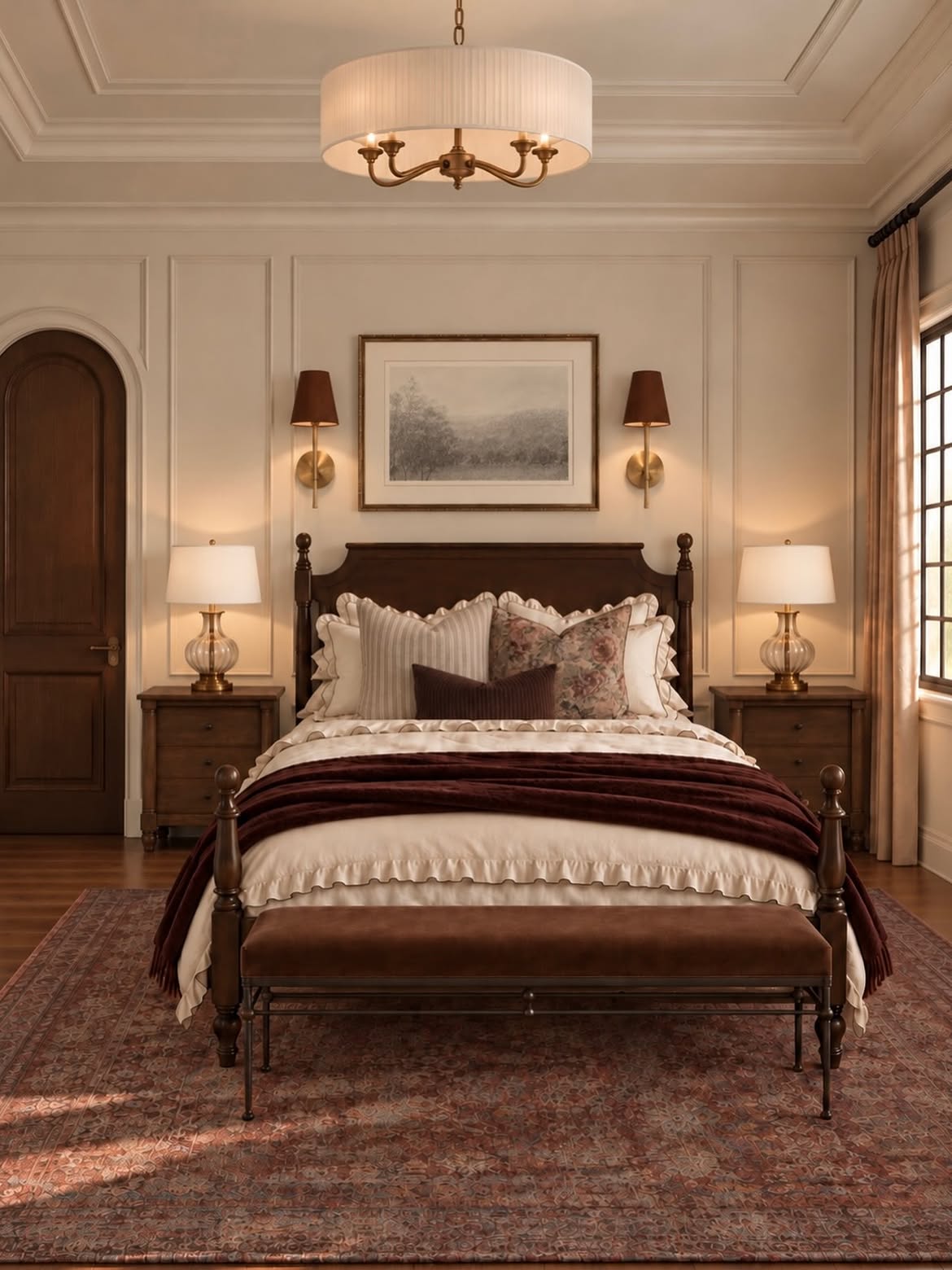 06-traditional-bedroom-with-burgundy-throw