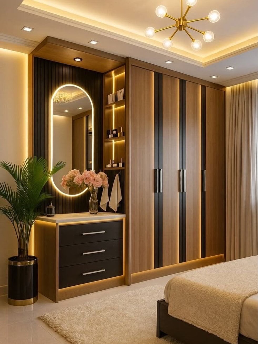 06-warm-wood-wardrobe-arched-led-vanity-mirror