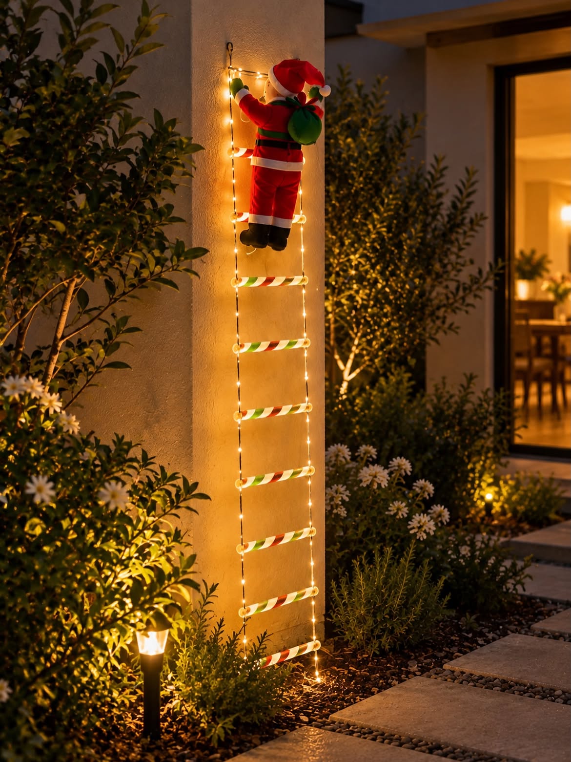 07-santa-on-lit-candy-cane-ladder