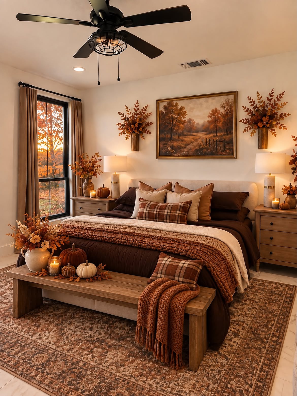 10-fall-bedroom-with-pumpkins-and-plaid