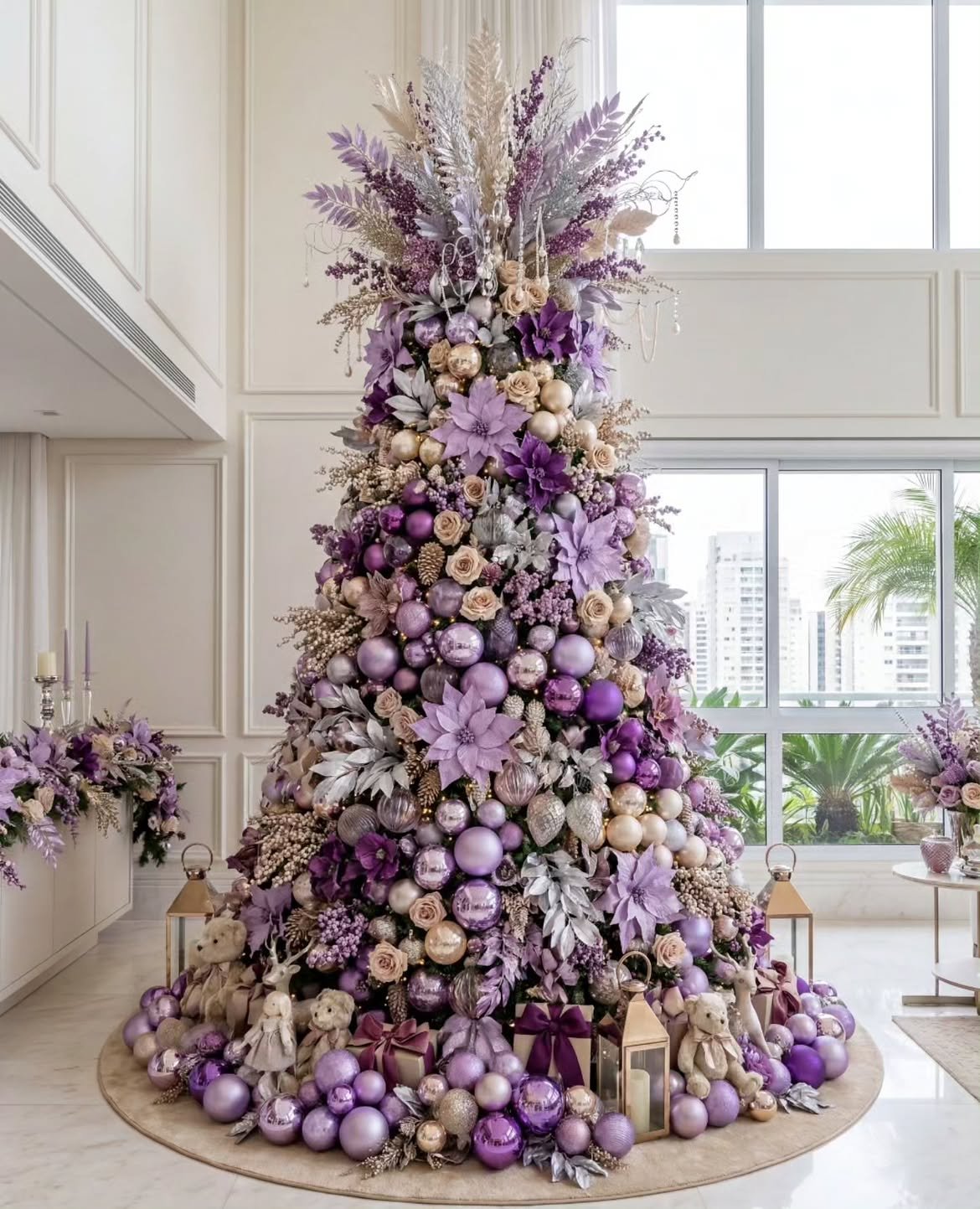 10-lavender-rose-teddy-bear-christmas-tree