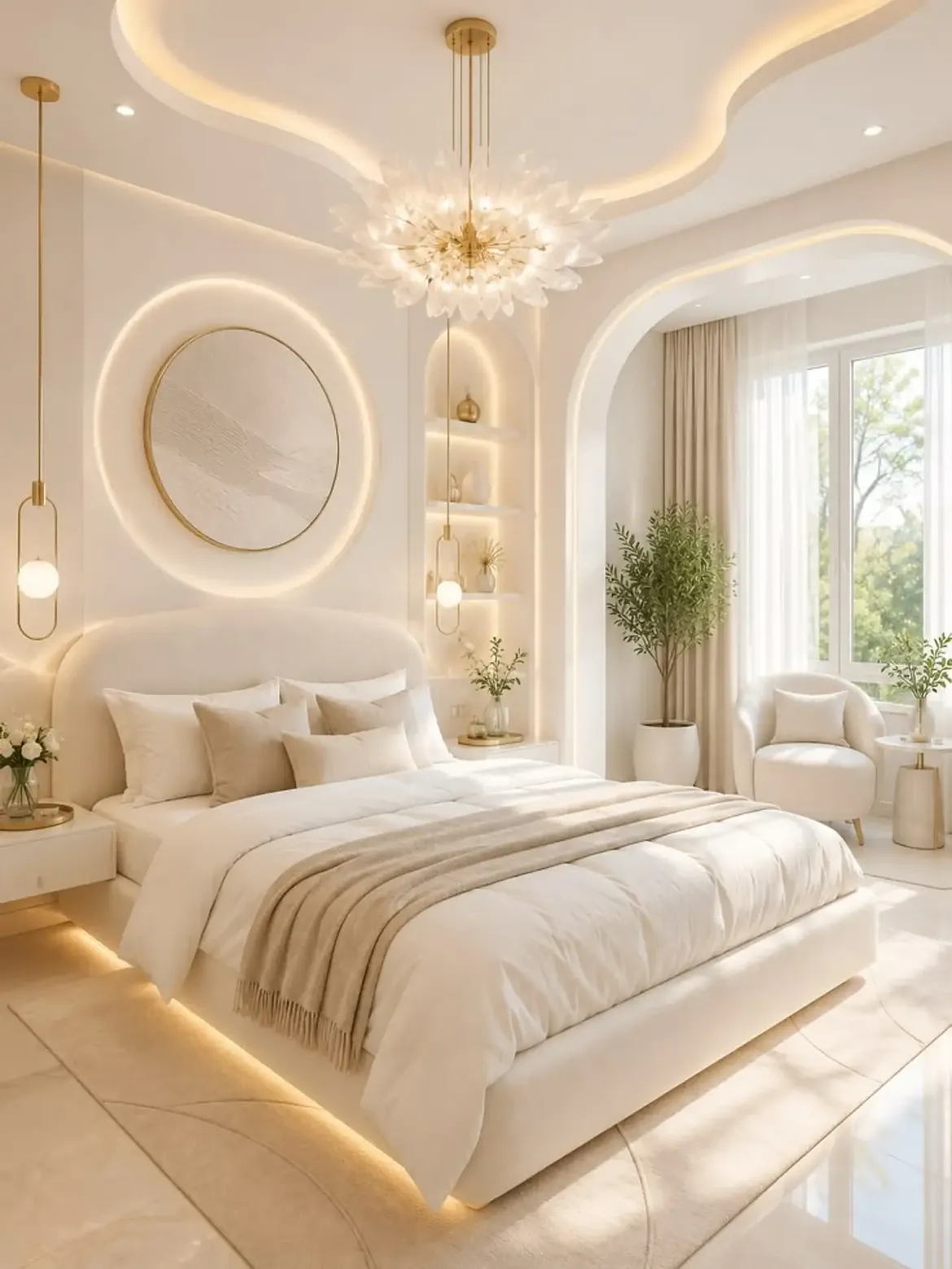 12-led-curved-headboard-flower-chandelier-mr_khan_interiors