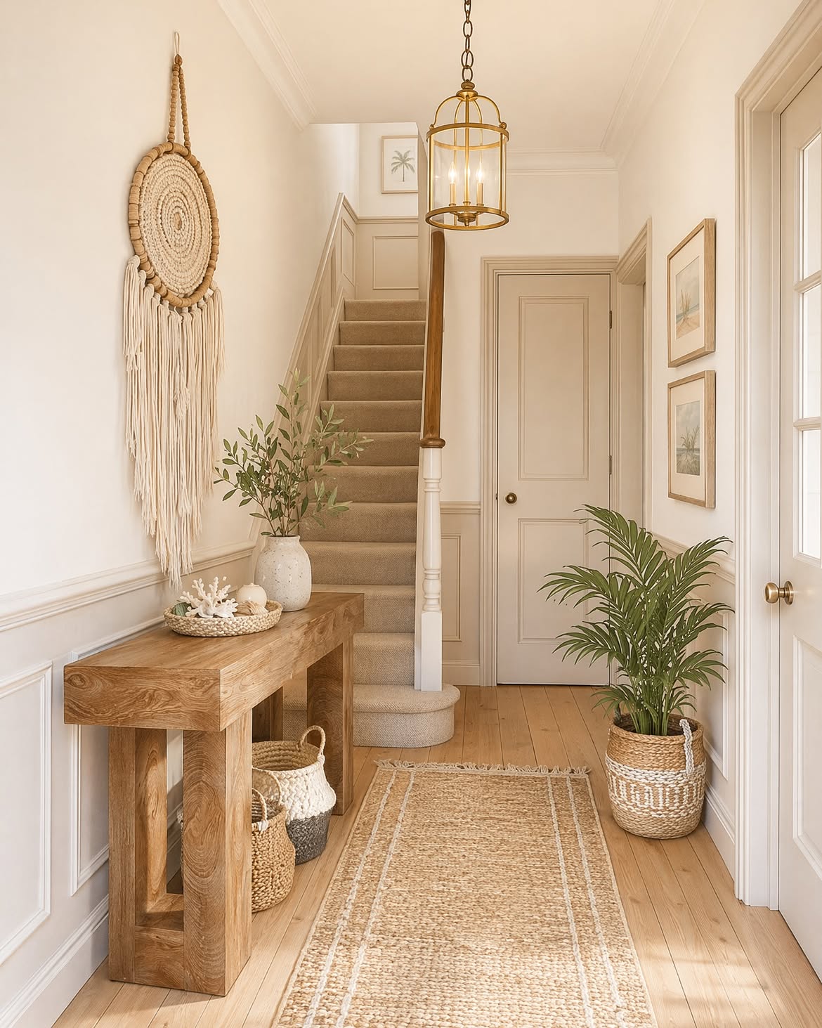13-coastal-boho-foyer-jute-rug-macrame-entryway
