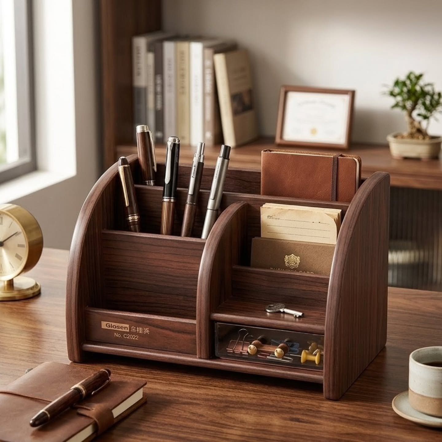 2-walnut-pen-mail-organizer