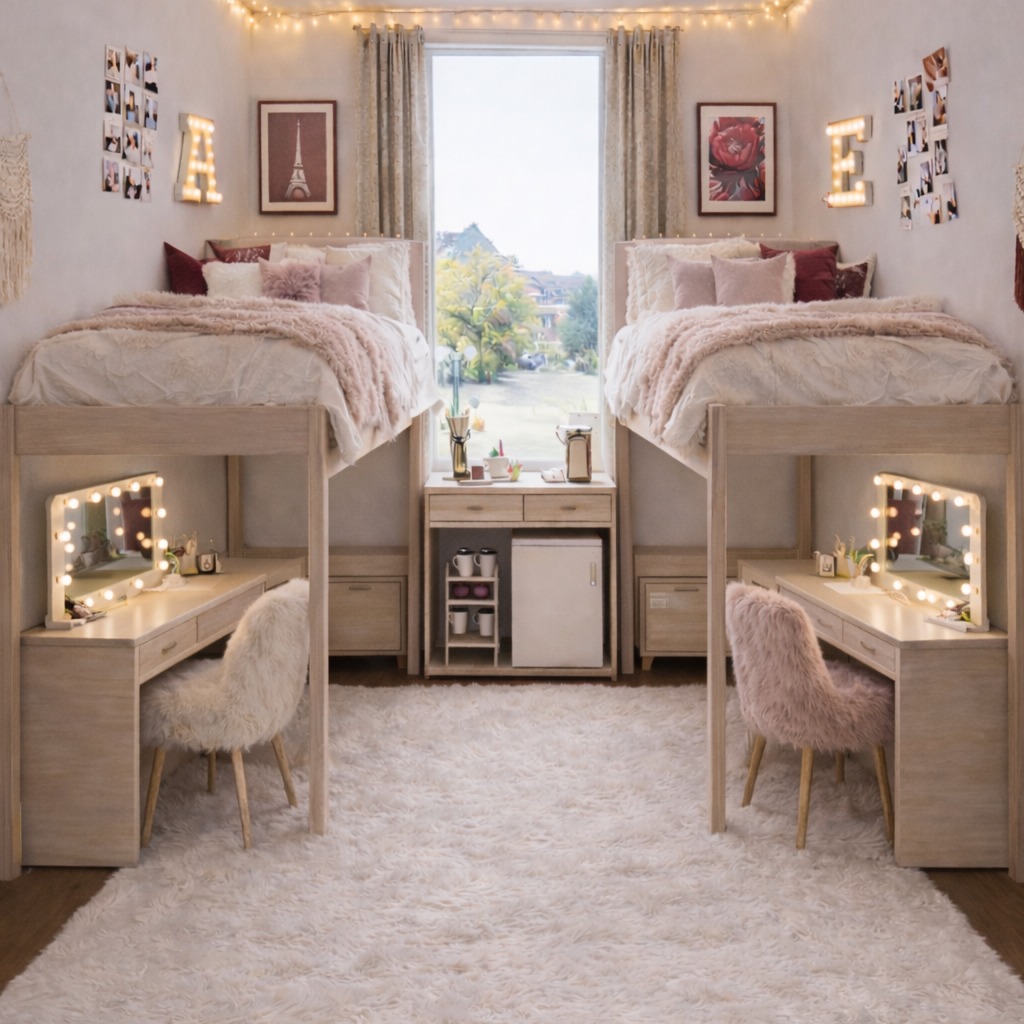 7-college-apartment-decor-ideas-pink-paris-loft-beds
