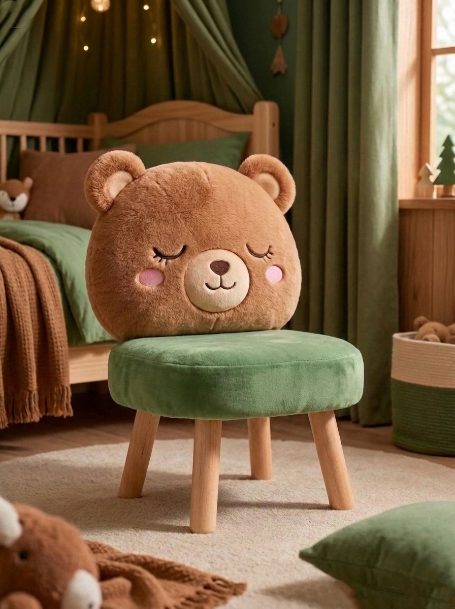 bear-plush-chair-green-velvet-seat