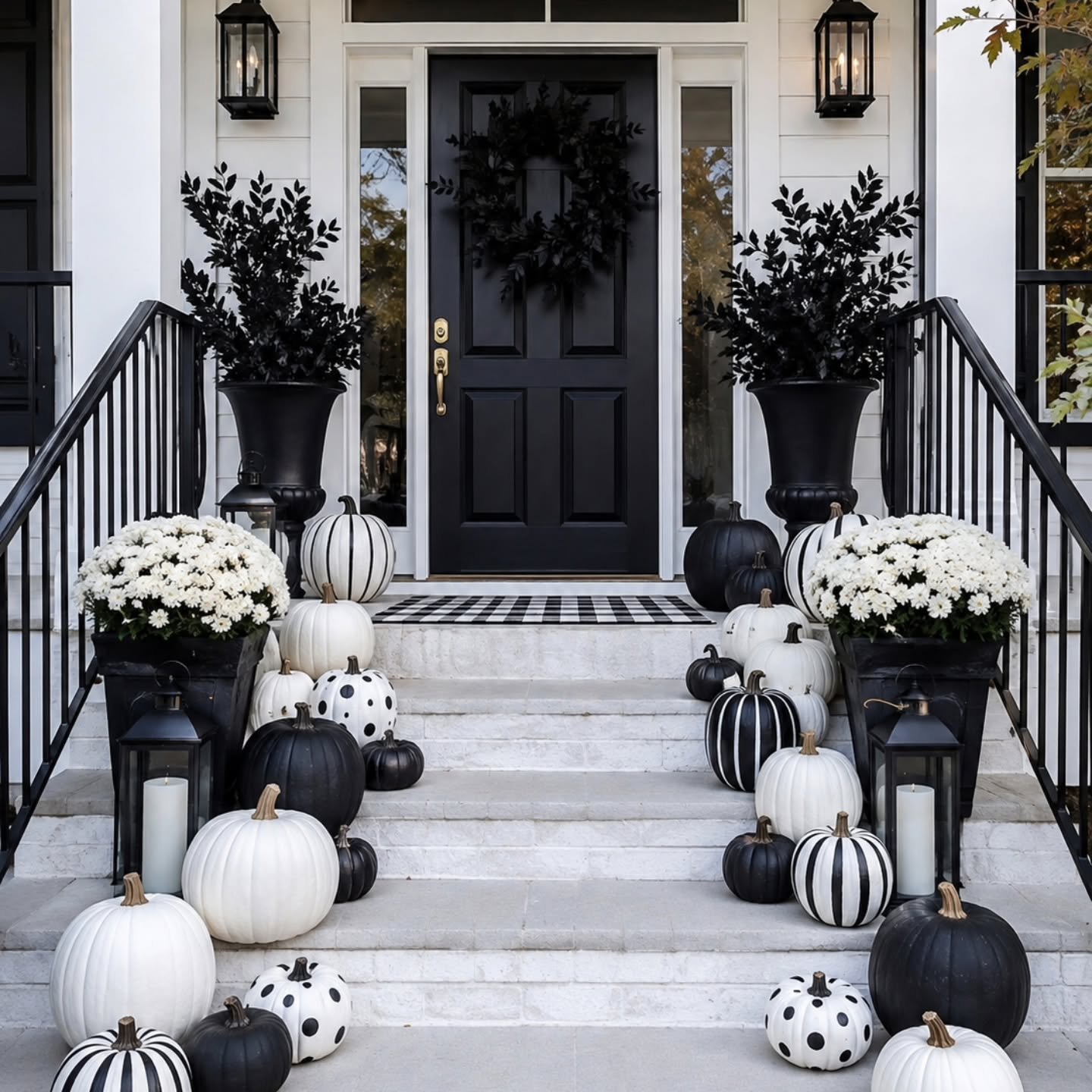 black-and-white-striped-pumpkin-steps-halloween-porch