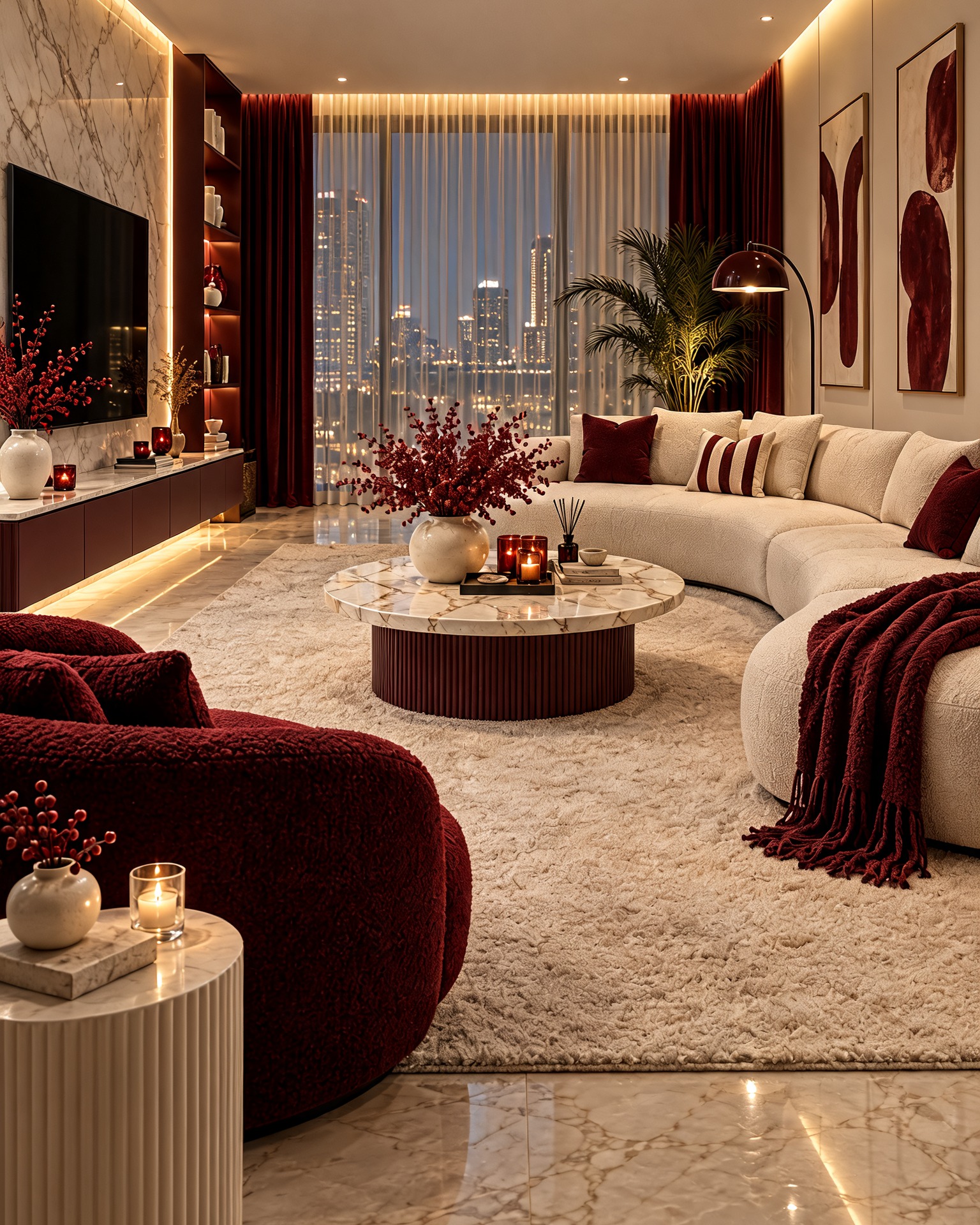 burgundy-velvet-curtains-living-room-ideas
