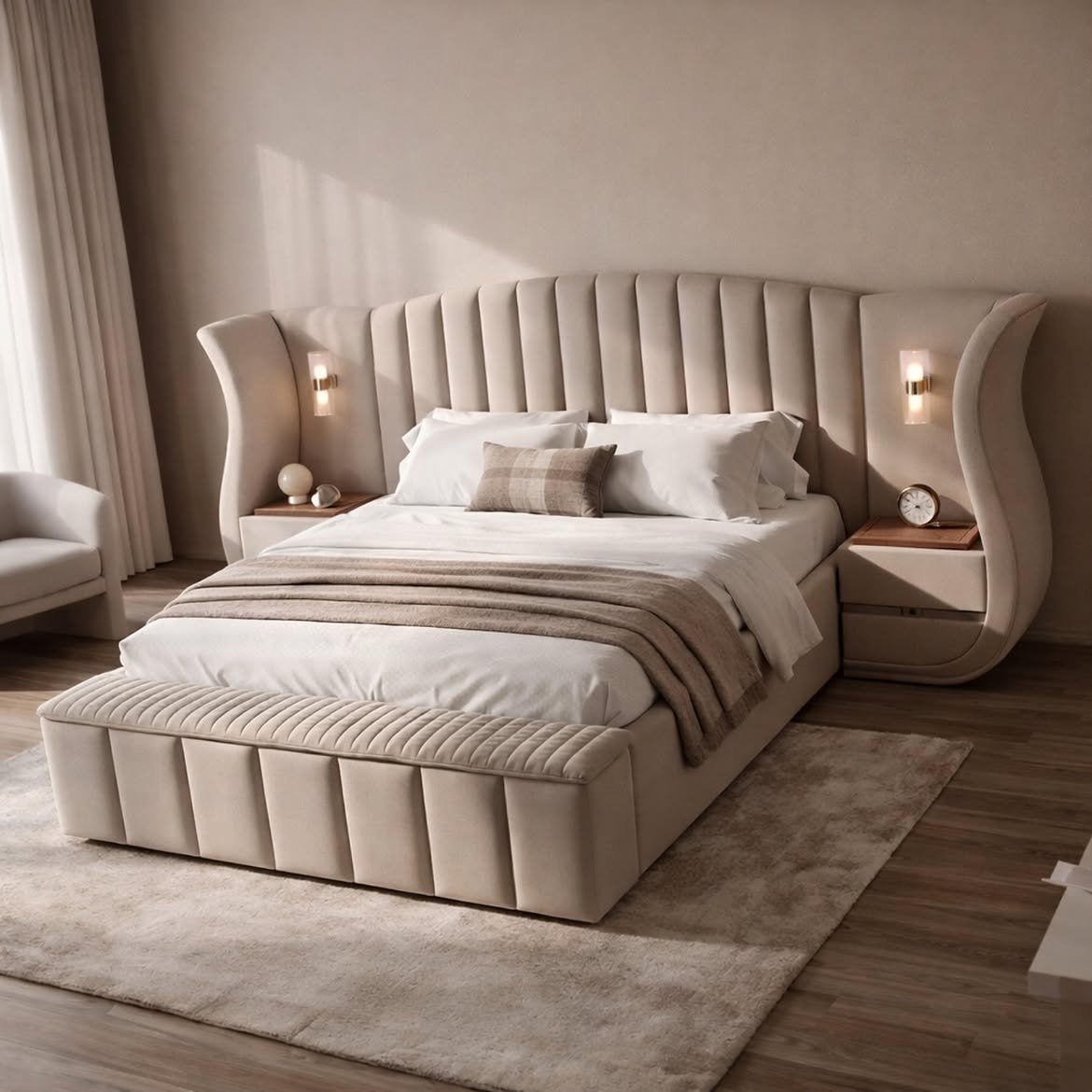 channel-tufted-winged-bed-with-side-sconces