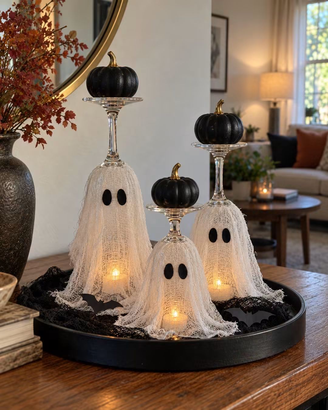 cheesecloth-ghost-trio-with-black-pumpkin-caps