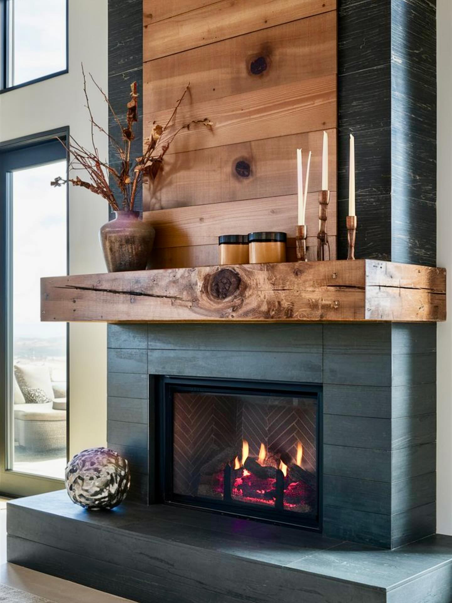 dark-shiplap-and-reclaimed-mantel