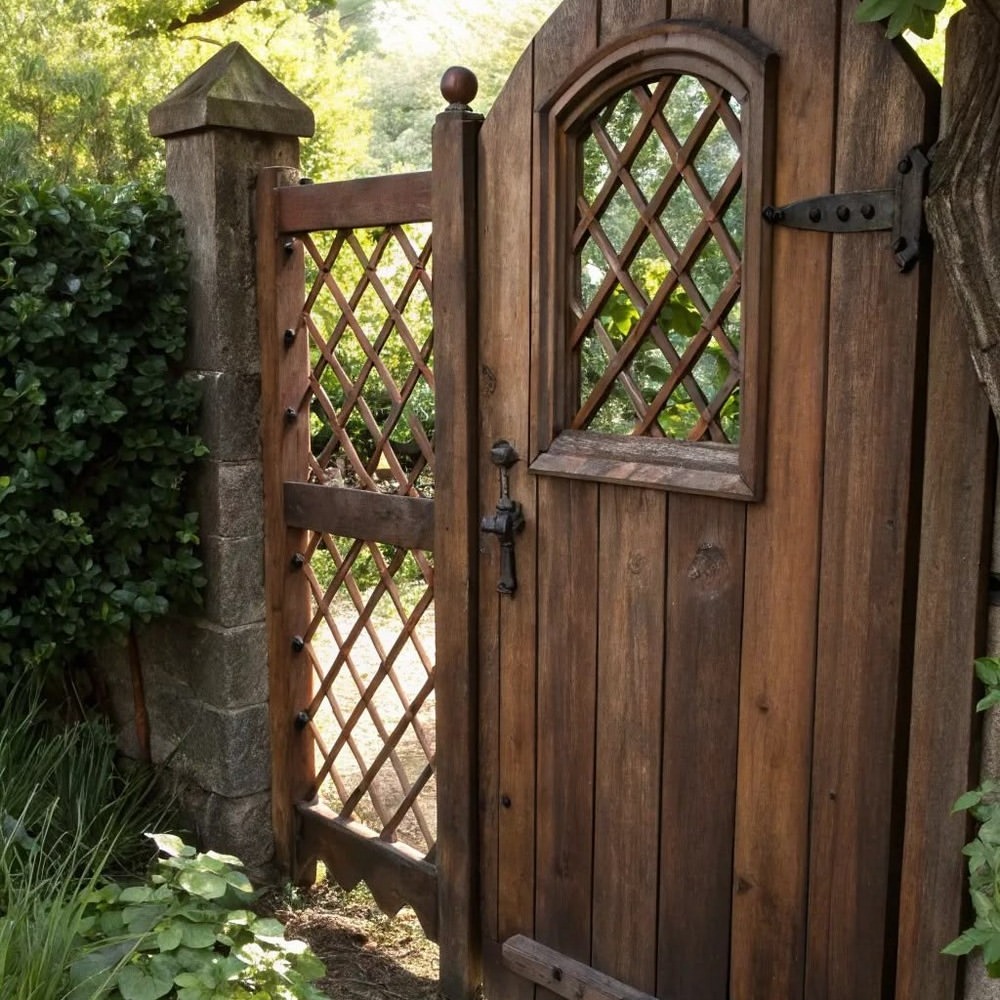 dark-wood-lattice-gate-with-arched-window-homeidnreal