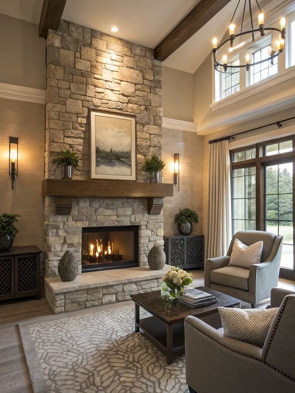 floor-to-ceiling-stone-with-beam-mantel