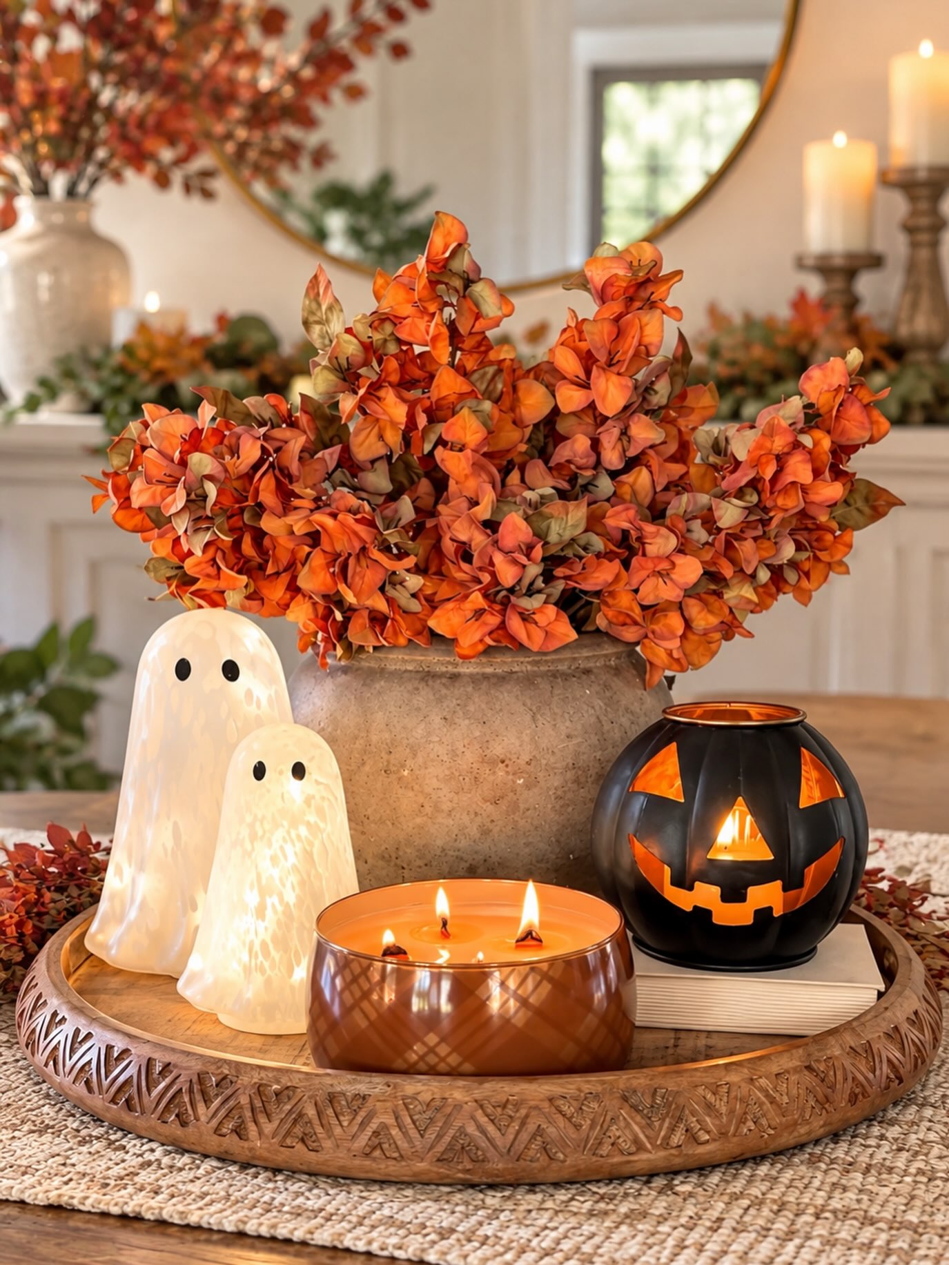 ghost-duo-with-orange-florals-and-pumpkin-candle