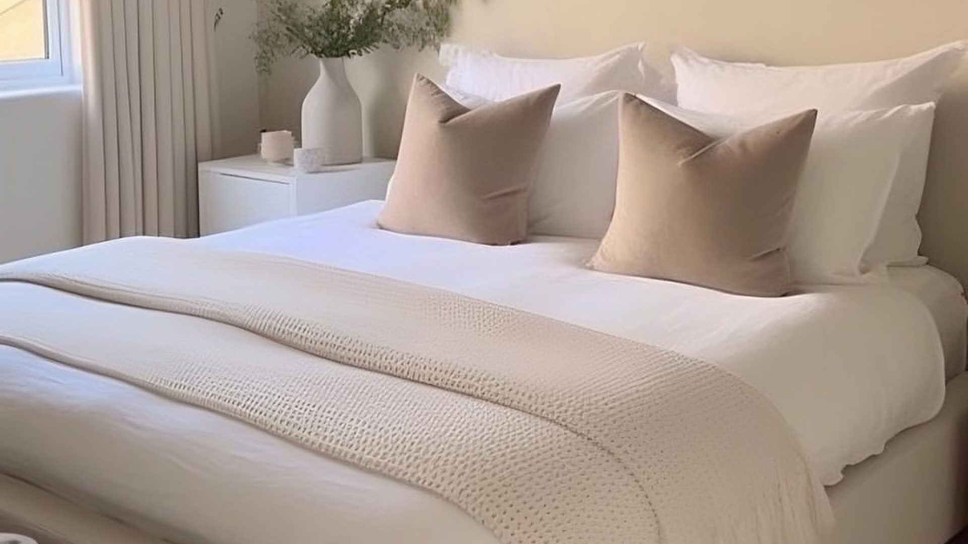 linen-cream-king-bedroom-tan-pillows-wicker-basket-clean-aesthetic