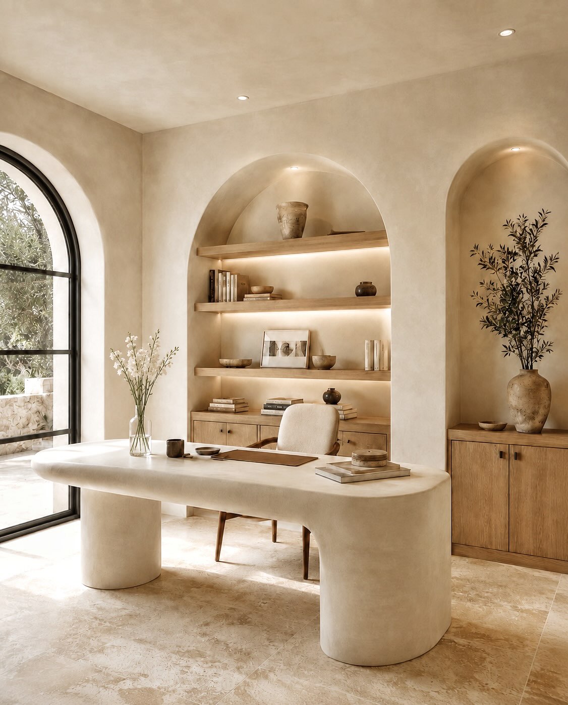 minimal-plaster-office-with-arched-niches-ene_builders_