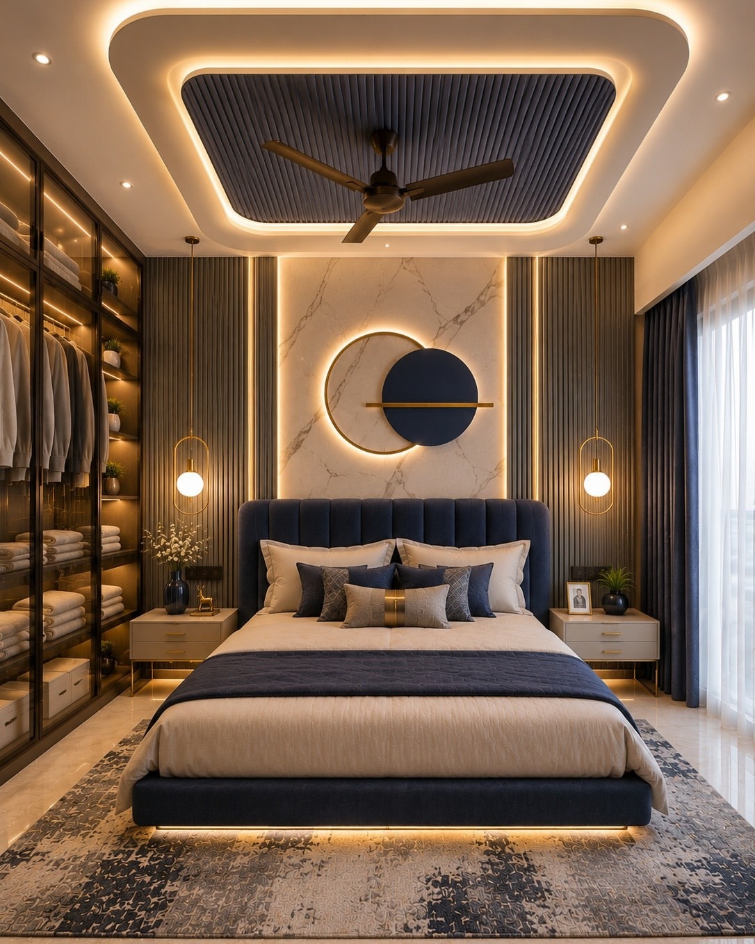 multi-tier-false-bedroom-ceiling-with-led-border
