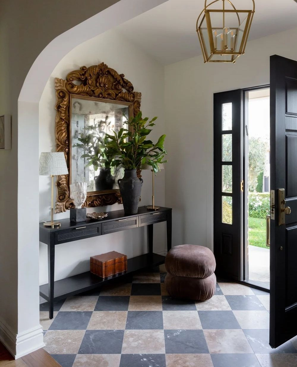 ornate-gold-mirror-checker-floors-foyer