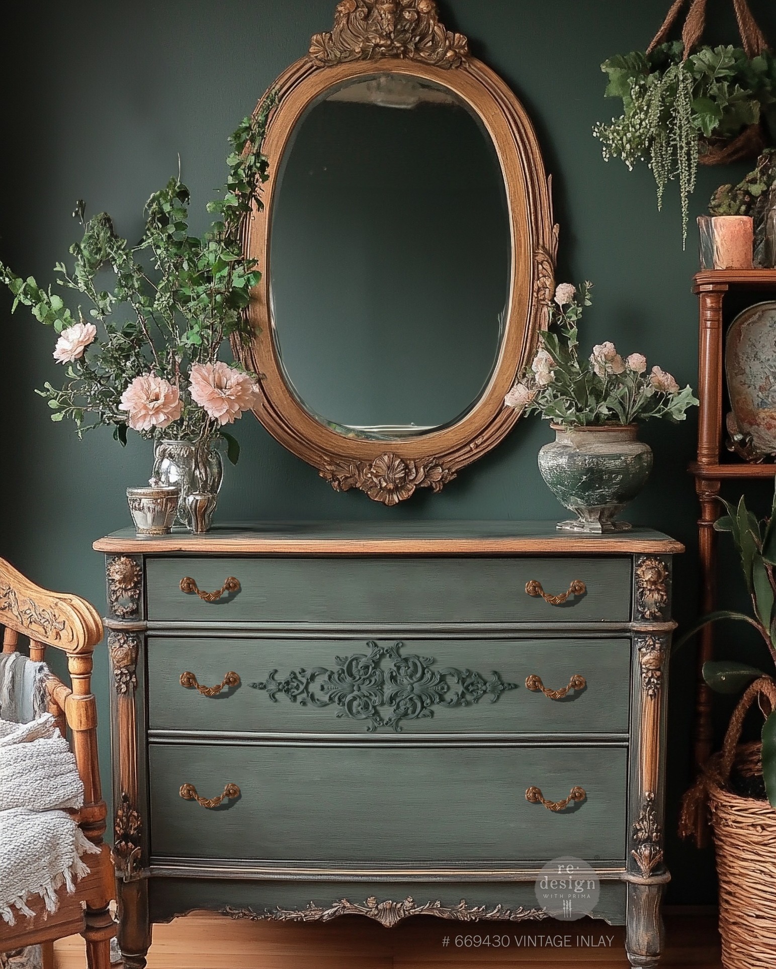 ornate-oval-mirror-botanical-styling-dresser-decor