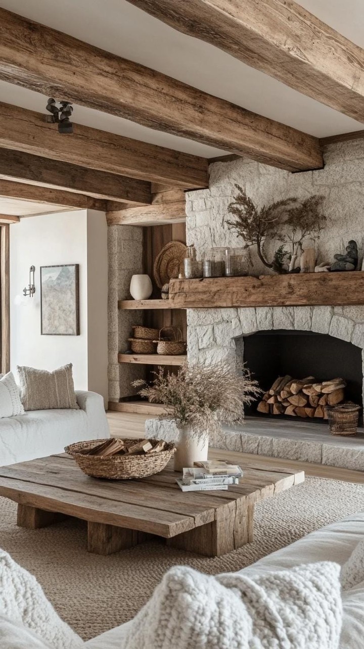 rustic-living-room-with-stone-fireplace