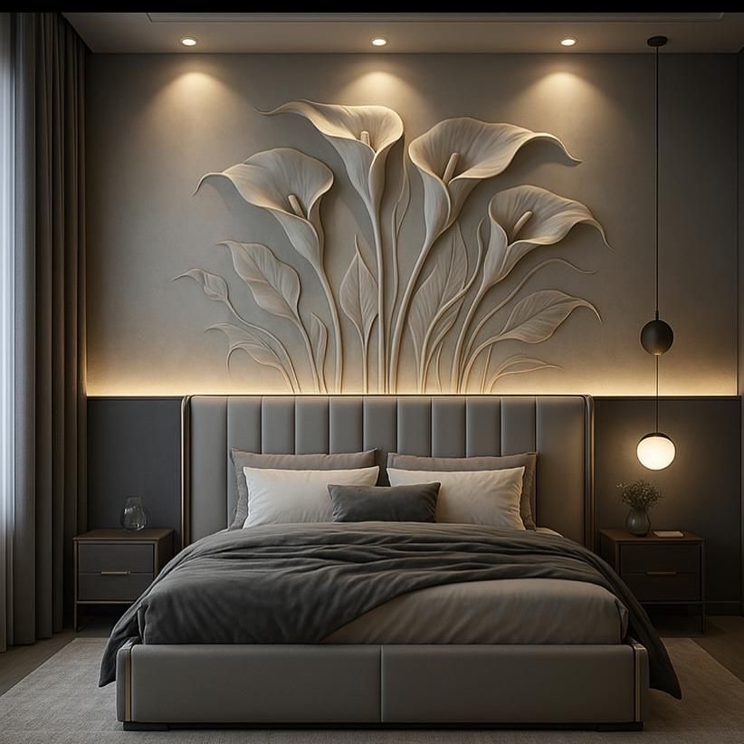 sculpted-calla-lily-bedroom