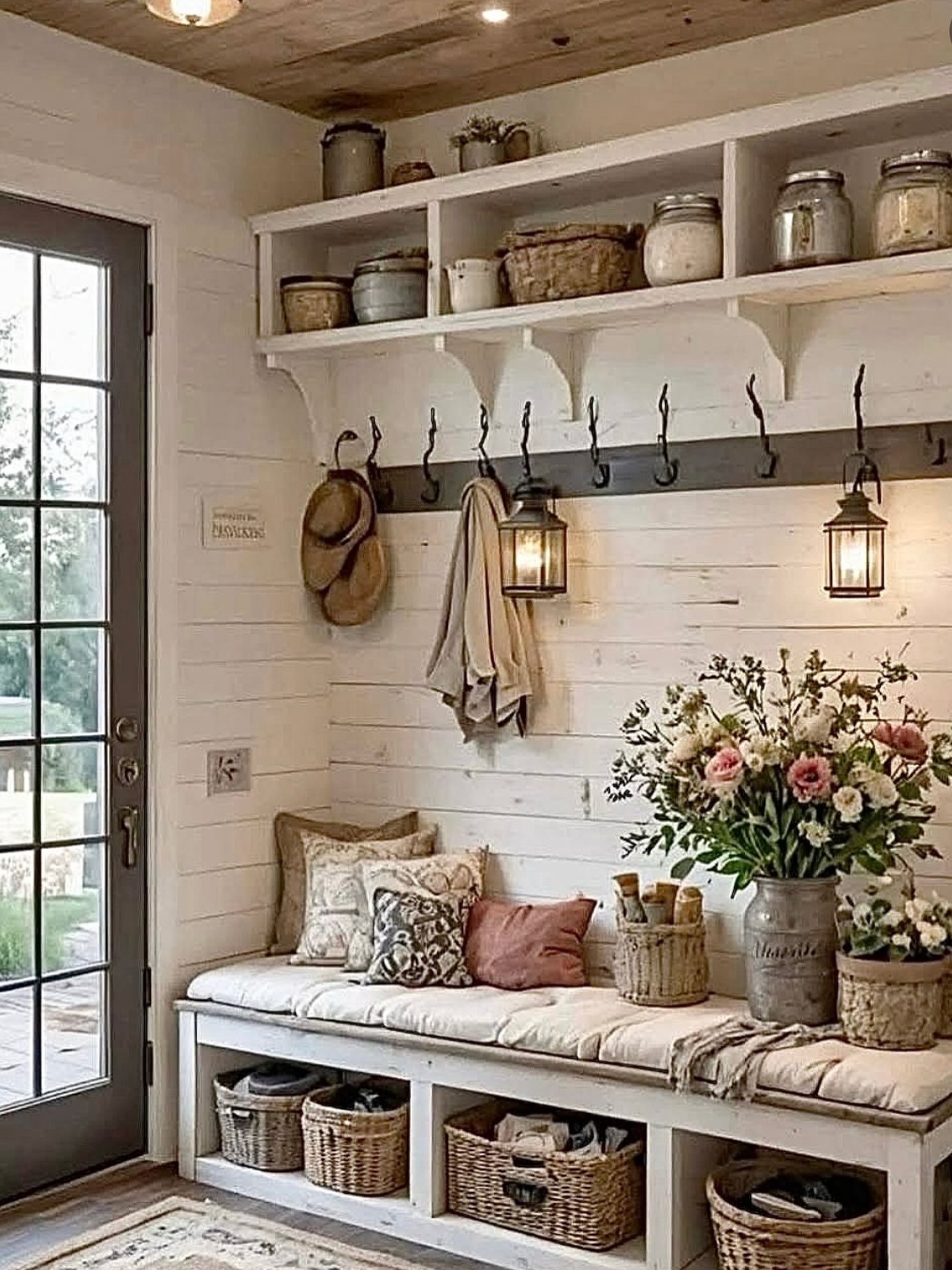 shiplap-mudroom-with-iron-hooks