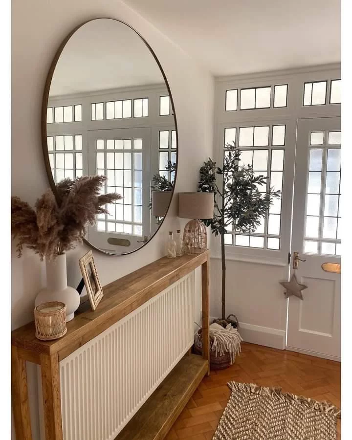 slim-wood-console-table-narrow-entry-hallway
