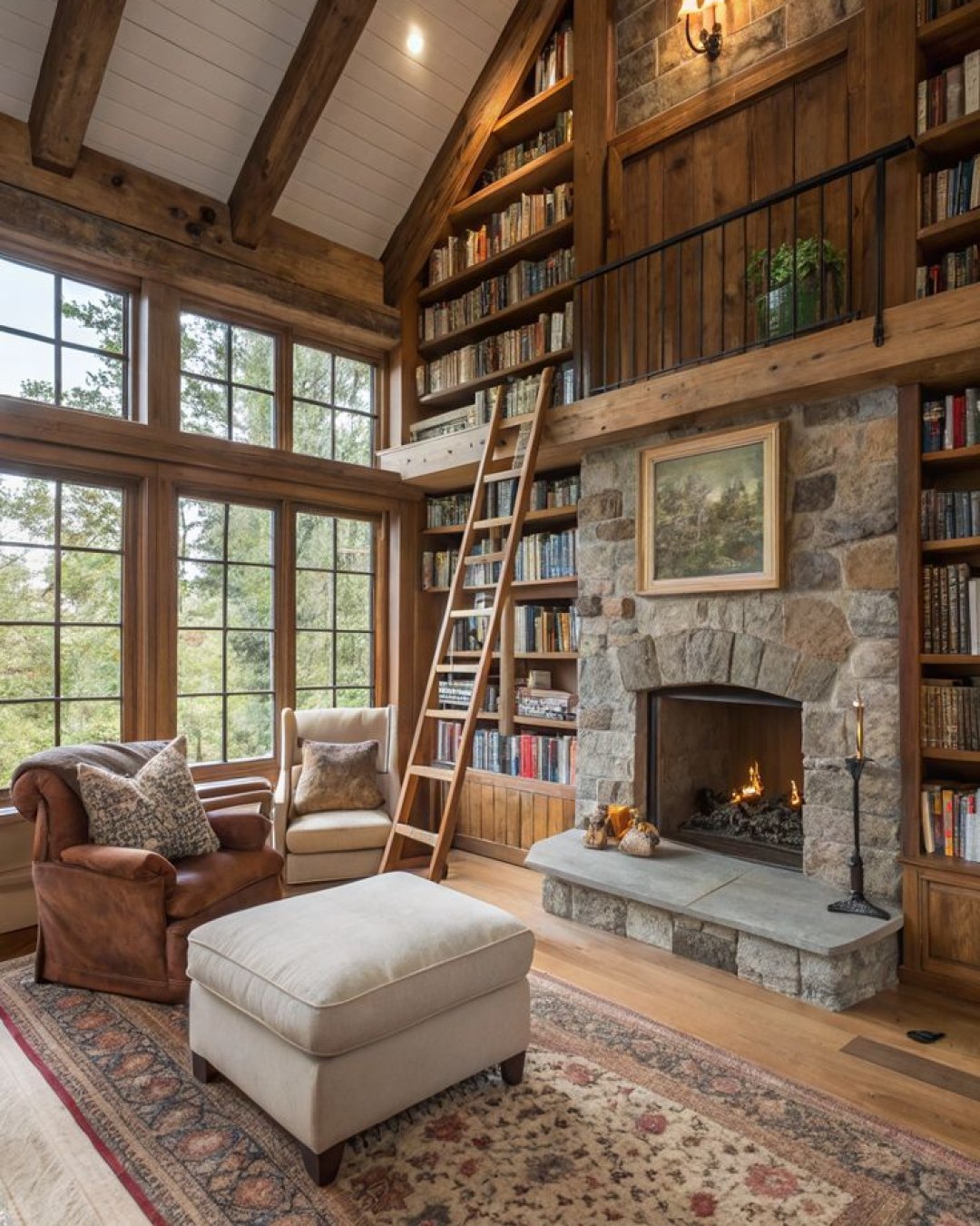 vaulted-library-with-rolling-ladder