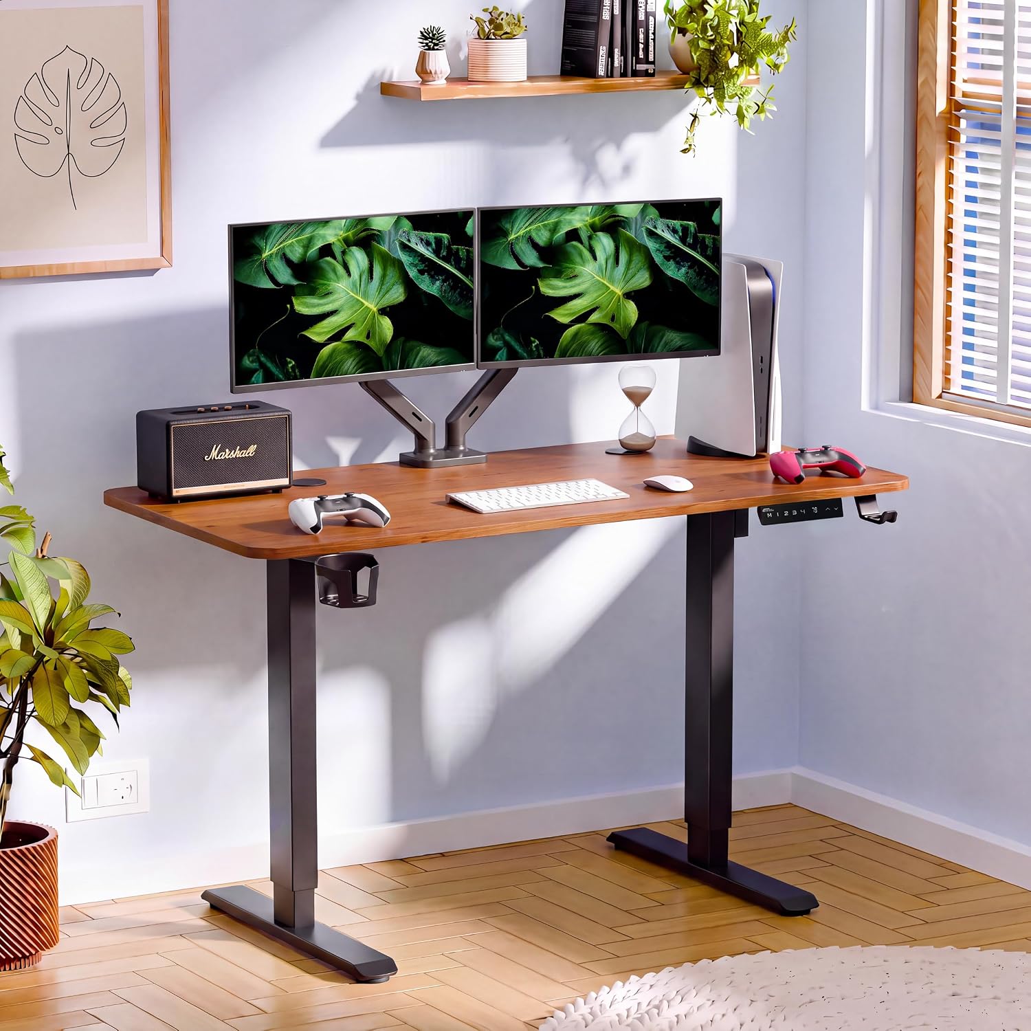 walnut-top-gaming-standing-electric-desk-design-ideas