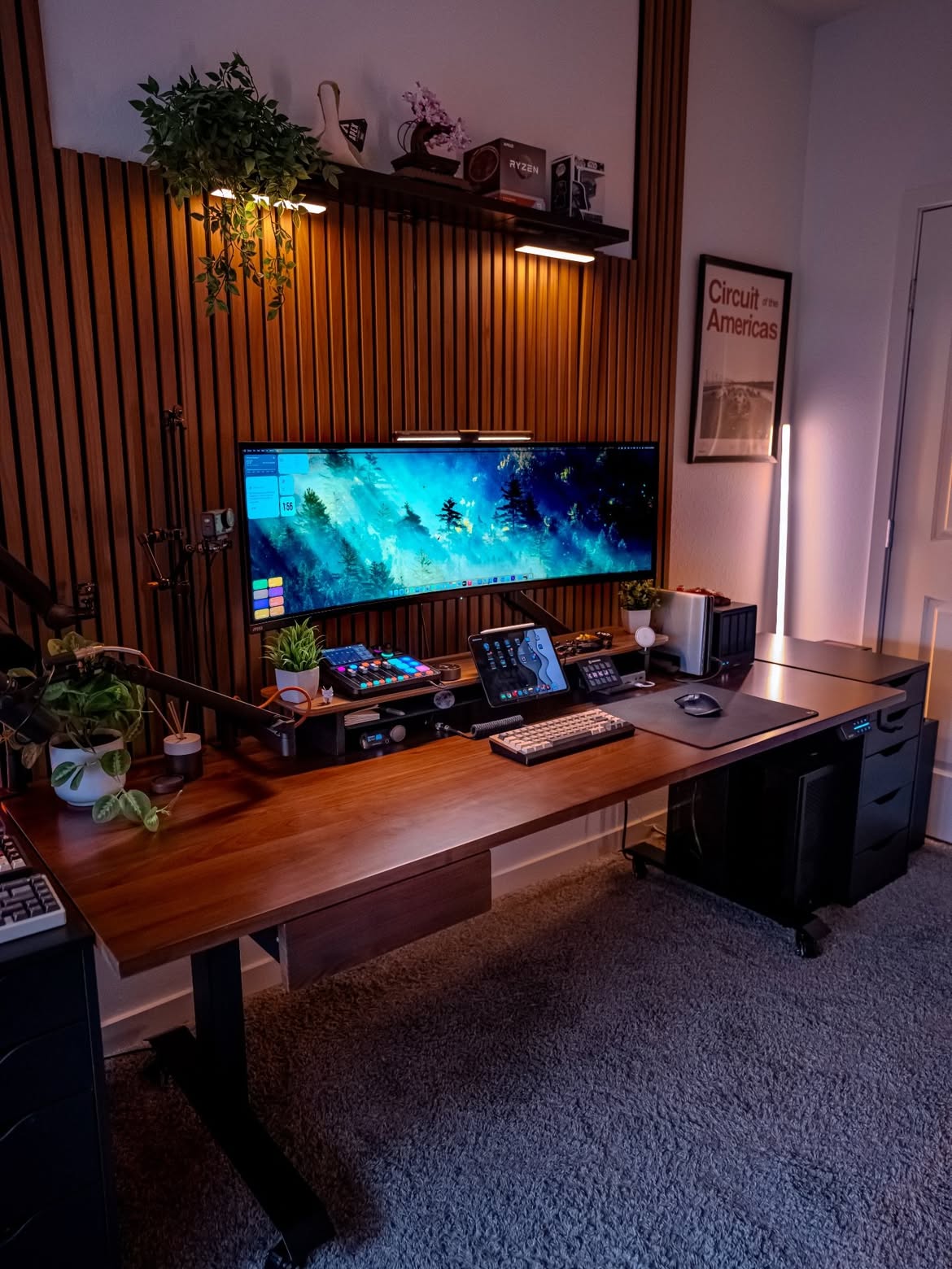 wood-slat-wall-workstation-with-ultrawide-monitor