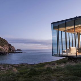 Sustainable Oceanfront Cabin on Remote Volcanic Mountainside