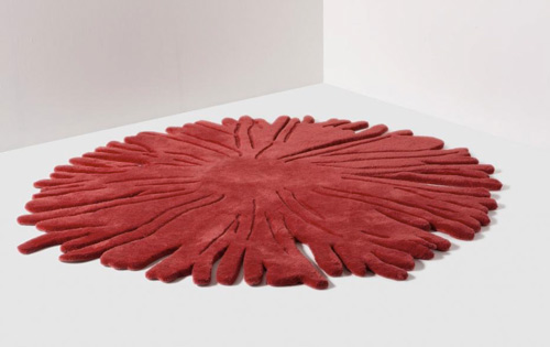 red designer rugs nodus pompon 1 Red Designer Rugs by Nodus