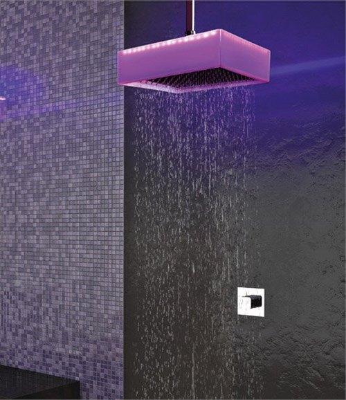 ceiling mounted overhead shower chromotherapy ponsi colore 2 Ceiling Mounted Overhead Shower with Chromotherapy by Ponsi