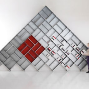 Modern Modular Aluminum Bookcase from Fitting – Pyramid