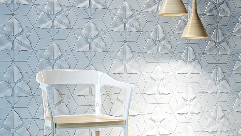 Textured Concrete Tiles with Relief Motifs