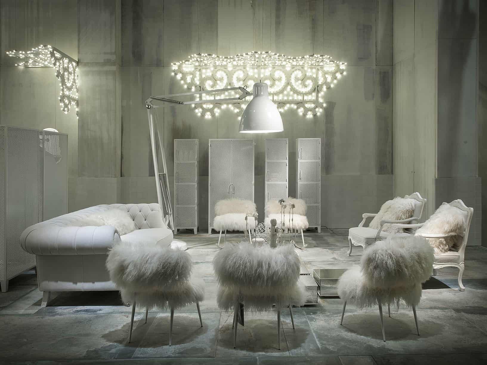 Paola Navone Designs White Fairy Tale like Interiors to Present Latest Furniture by Baxter