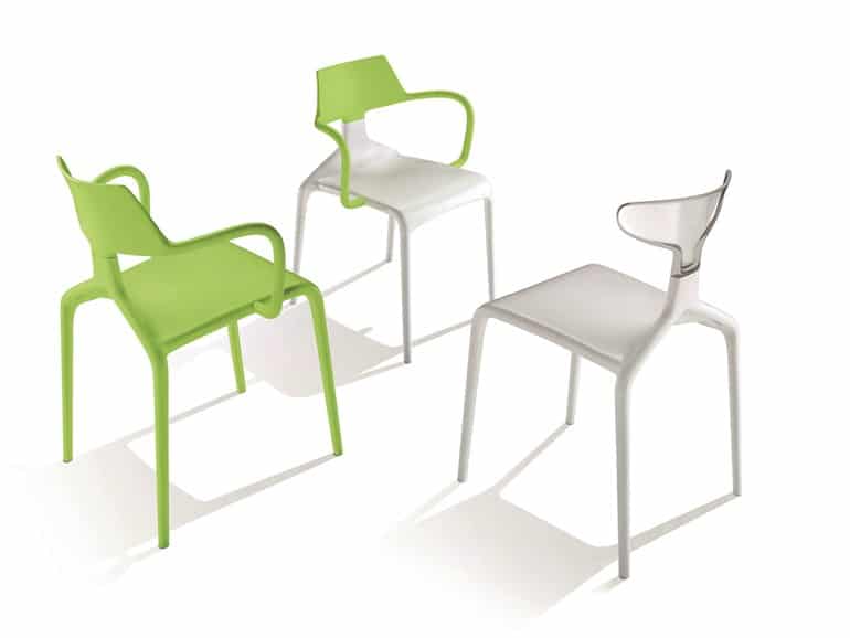 colourfully dynamic stackable shark chairs green 1