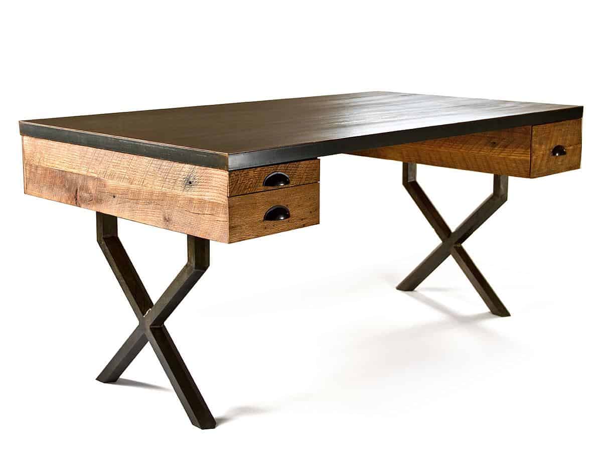 Steel And Reclaimed Wood Walter Desk By Richard Velloso