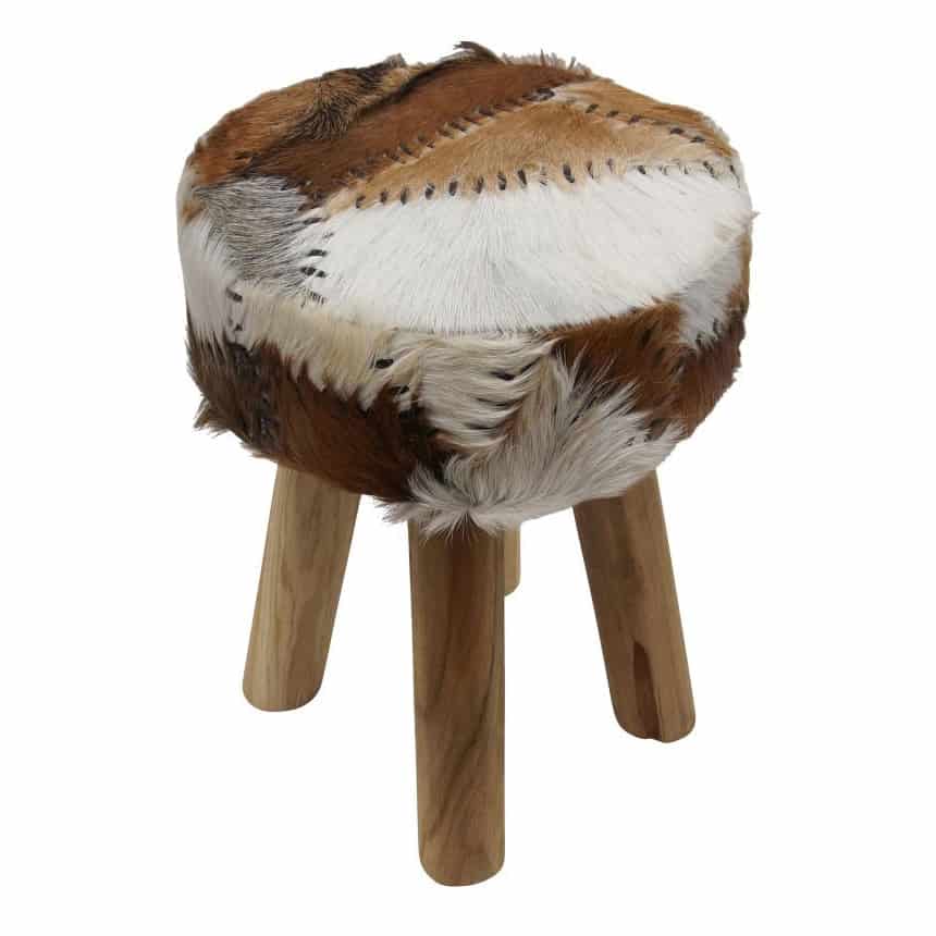 nuloom rona stool with goat leather seat 1