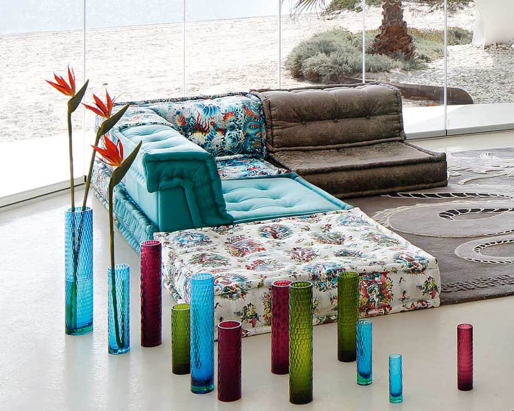 roche bobois mah jong sofa in jean paul gaultier designed upholstery 3