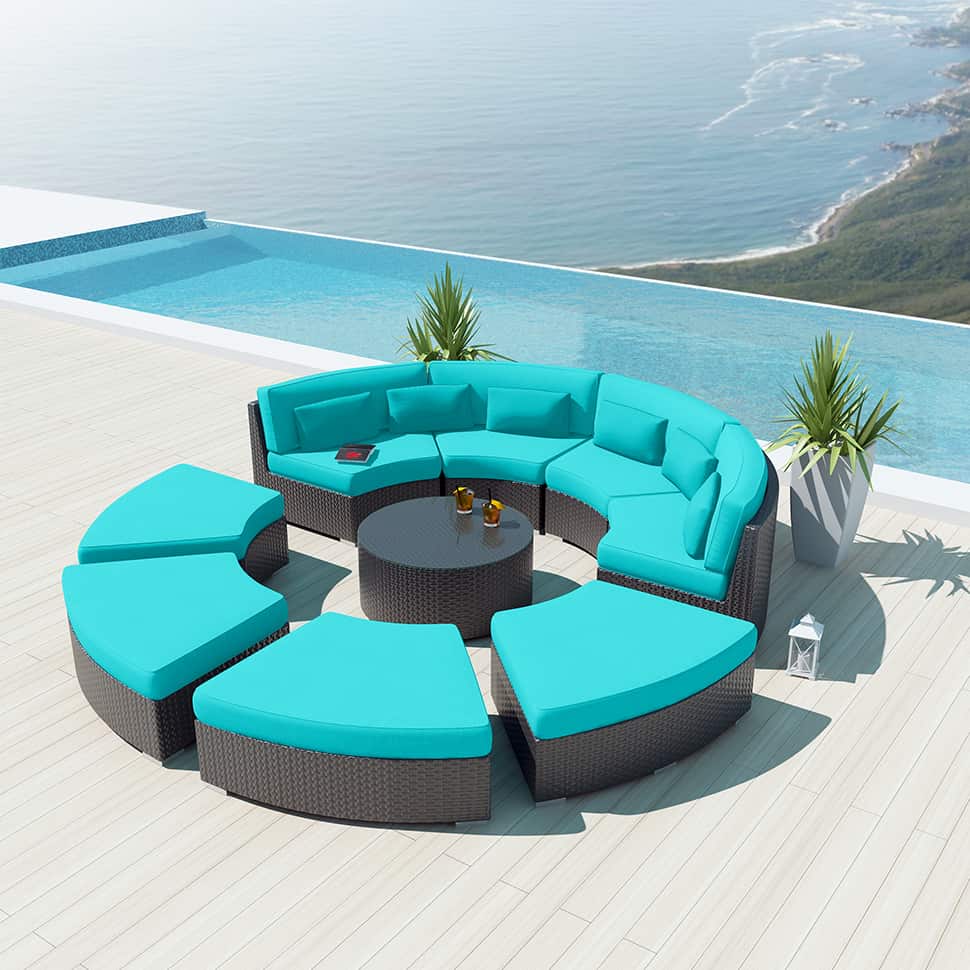 9-piece Round Outdoor Sectional Sofa Set – Modavi by Uduka