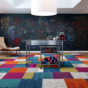 These Patchwork Rug Squares by FLOR Bring the Room Happiness