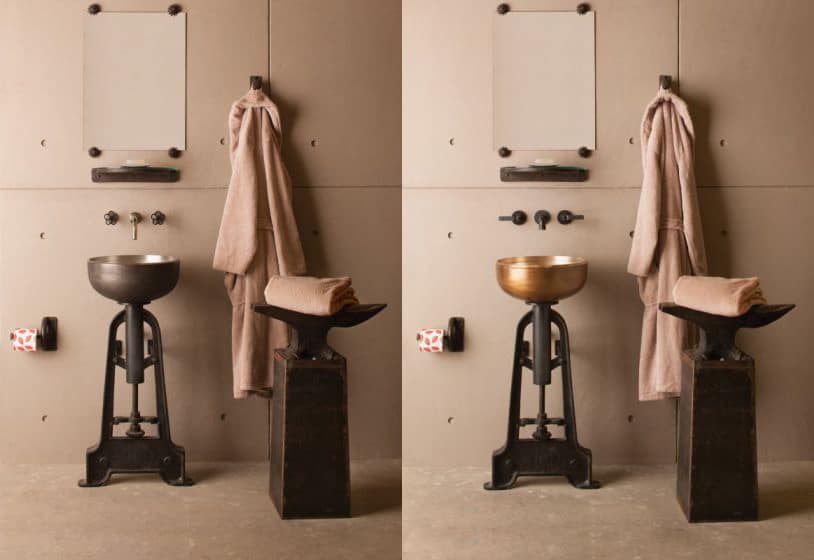 Industrial Style Vessel Sink And Console By Stone Forest Ore