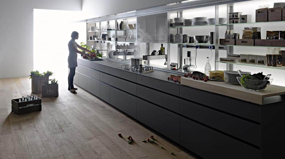 Valcucine Kitchen New Logica System Can Be Used to Divide the Space