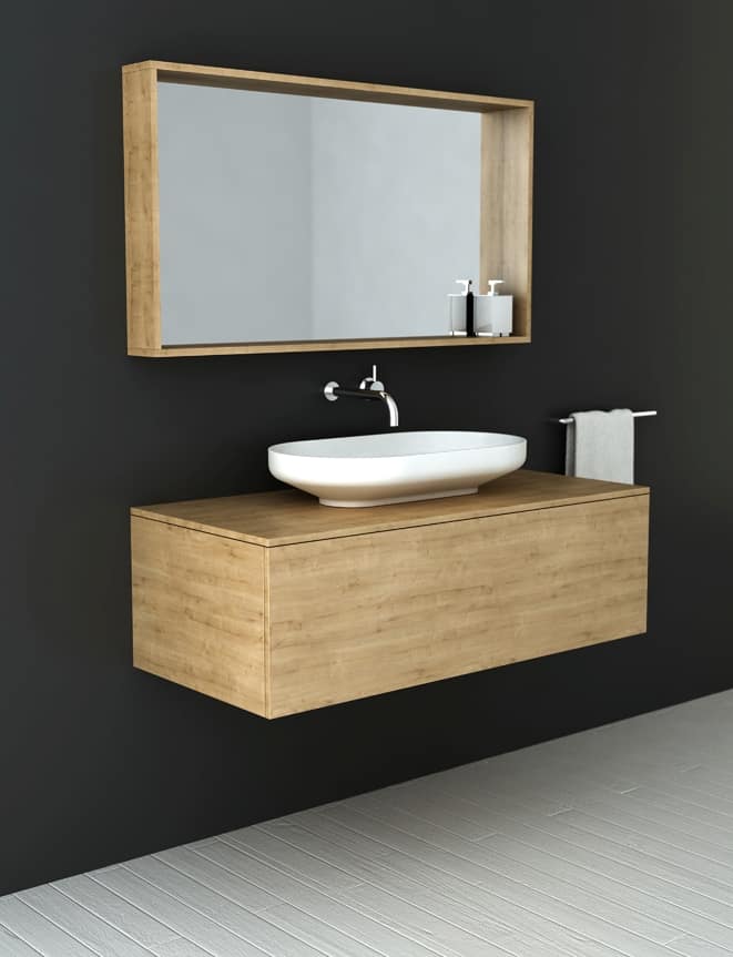 timber vanities with white basins by omvivo 3