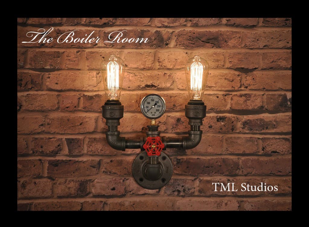 plumbing pipe lighting fixtures wall sconce totally industrial 12