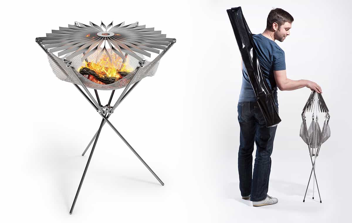 Foldable Portable Barbecue Grillo is a Lightweight Fire-Hammock
