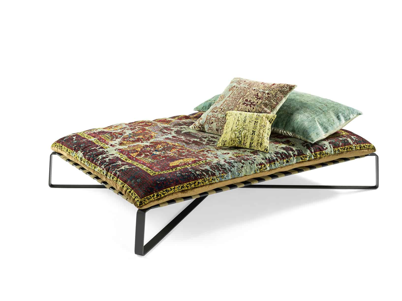 Divan Daybed in Oriental Style Upholstered with Silk Carpets: Daydreamer by Jan Kath